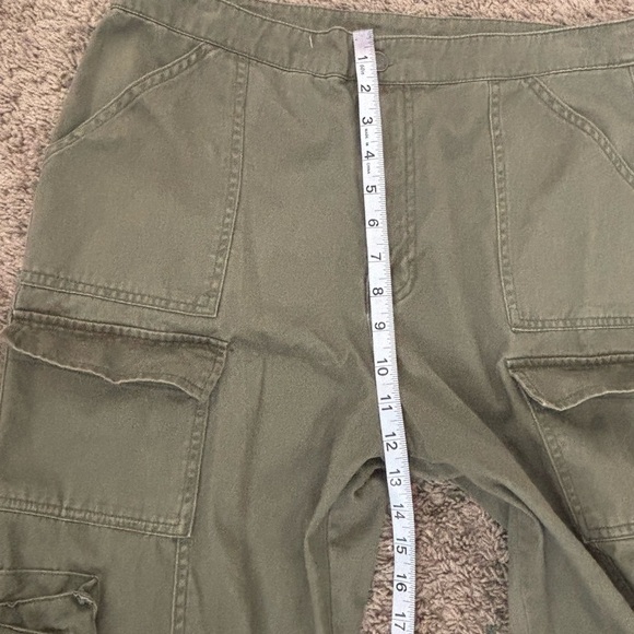 Sixty-siX pants utility cargo wide leg olive green high waist L - Picture 7 of 8